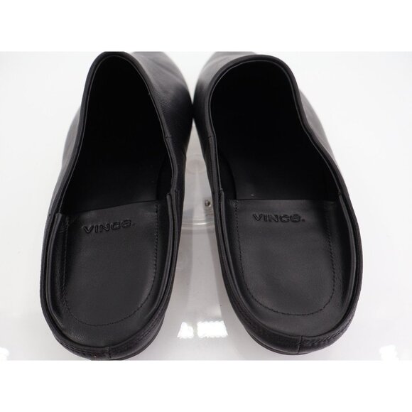 VINCE Cay Slip On Mule Black Leather Pointed Toe Flat Size 7M - Picture 8 of 13